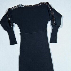 Marc New York Marc Andrew  Sweater Knit Black Dress W Sequins Size XS